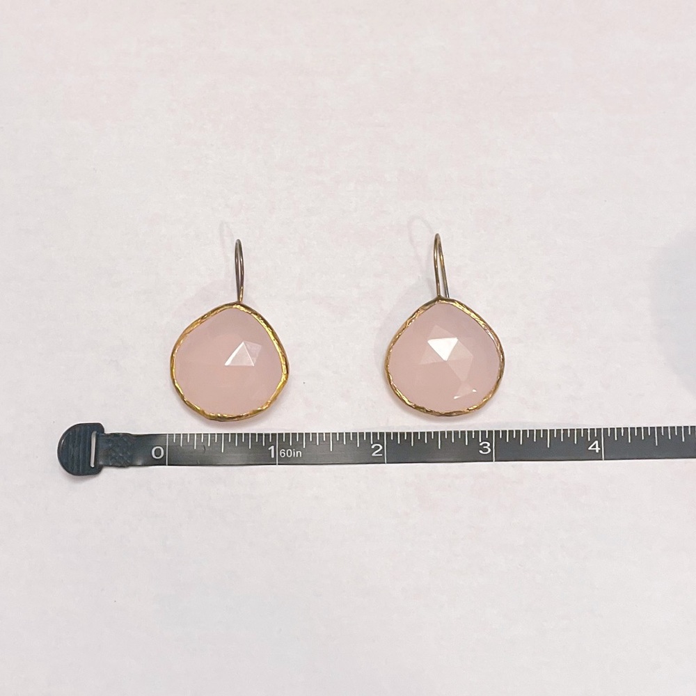 Rose Quartz Pink Earrings - Picture 4 of 7